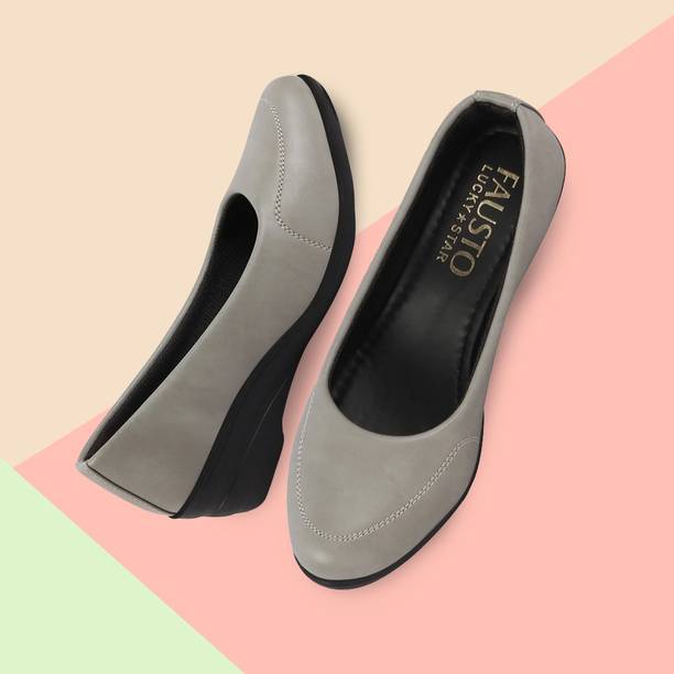 FAUSTO Formal Platform Wedge Heel Ballerina Shoes For Women