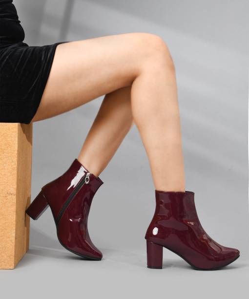 JM Looks Elegant Glossy High-Heel Ankle Boots Boots For Women