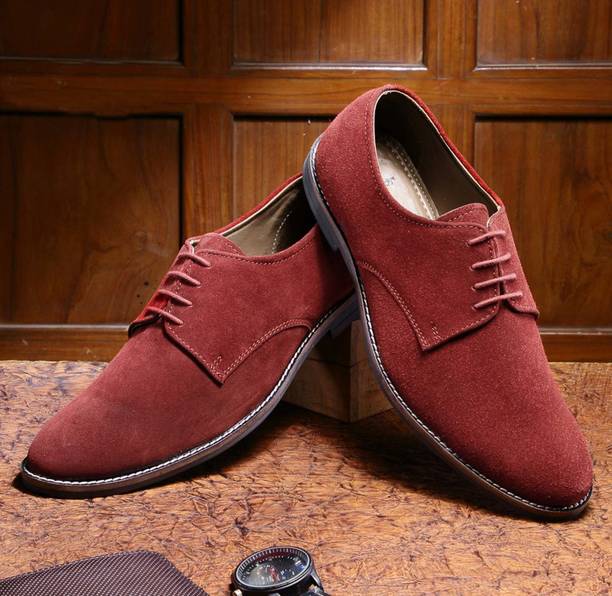 Men's Lace up Style Italian Suede Leather Shoes Lace Up For Men
