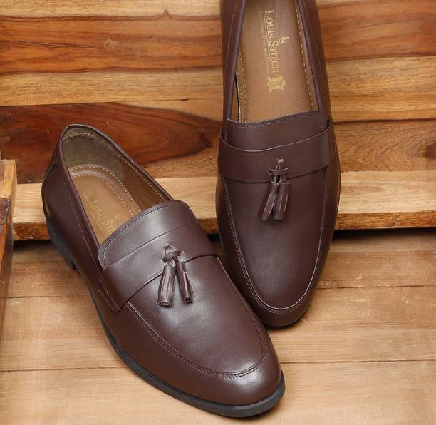 Brunette Brown Italian Leather Formal Shoes Moccasin Slip-On For Men Monk Strap For Men