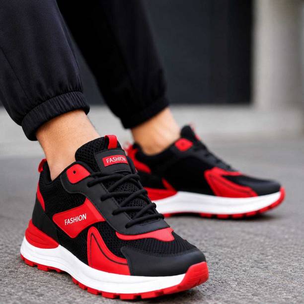 Stytlish Black Sports Running Walking Training & Gym Shoes For Men