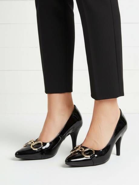 Inc.5 Womens Black Party Wear Solid Narrow Toe Stiletto Heel Pump Shoes Bellies For Women