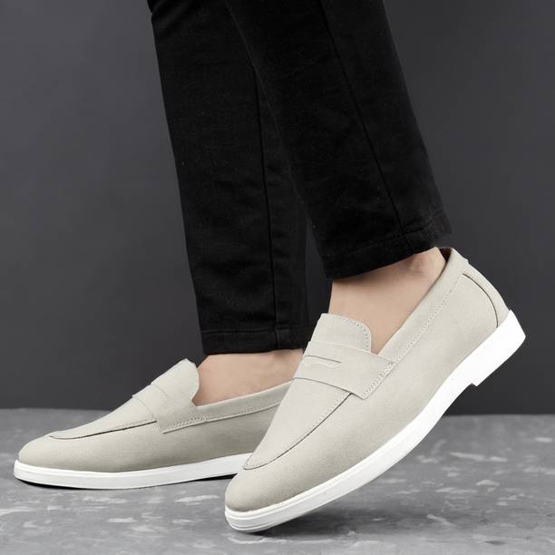 Men's Latest Casual Party Wear Slip-on Shoes Party Wear For Men (Beige , 7)