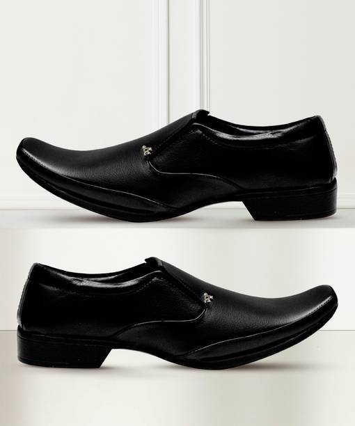 Price History of Men Synthetic Leather Office Black Formal Shoes