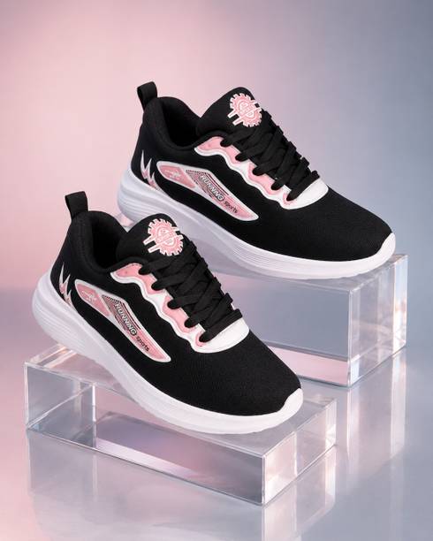Stylish Black Casual Running Shoes For Women