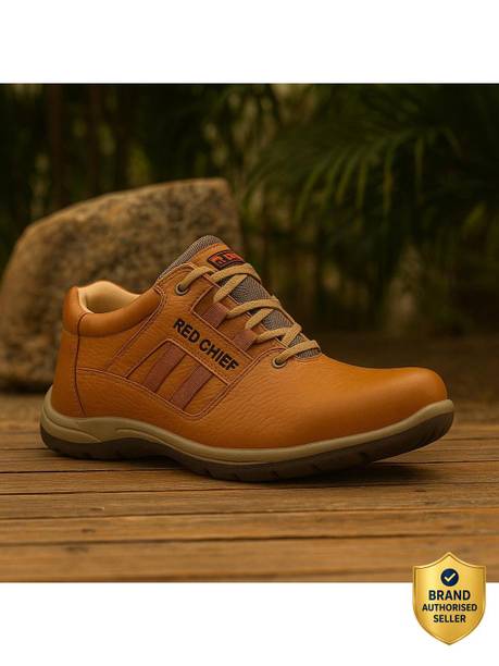 Red Chief Men Brown Leather Casual Sneakers
