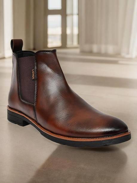 Men Chelsea Slip-On Synthetic Leather Comfortable Boots For Men Boots For Men