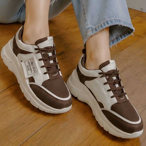 Stylish Brown Sports Sneakers For Women
