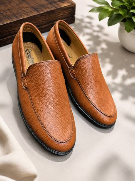 Men’s Premium Tan Textured Loafers For Men