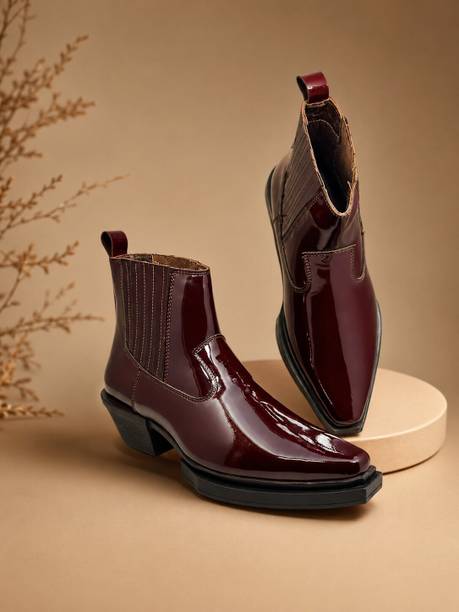 Cushioned Leather Insole|Western Ankle Boots|TPR Sole Boots For Men