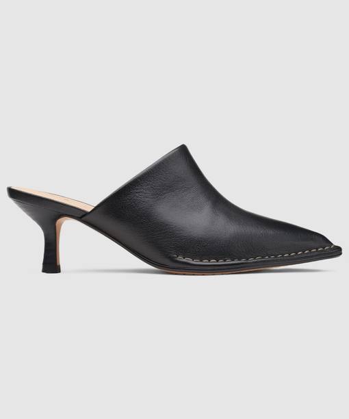 Thorna55 Mule Black Leather Casuals For Women