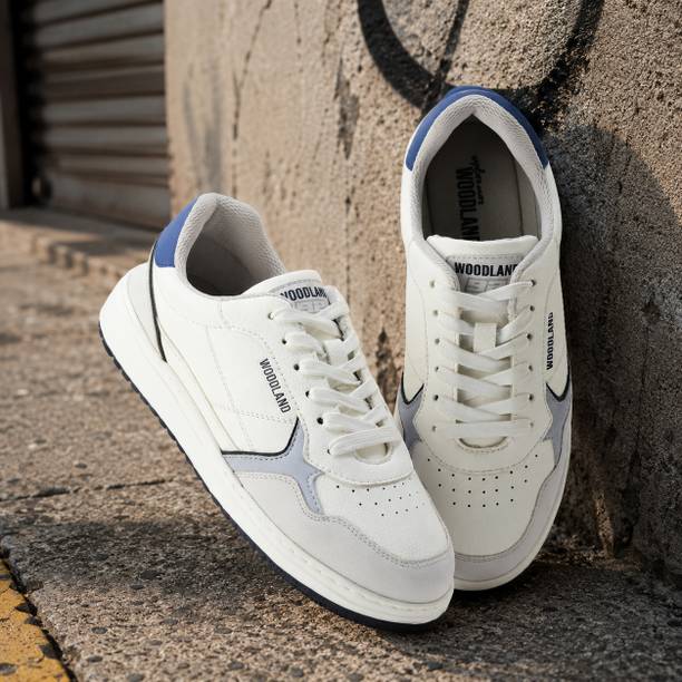 WOODLAND Casual Daily Wear Lightweight Breathable Comfortable Sneakers For Men White , 7