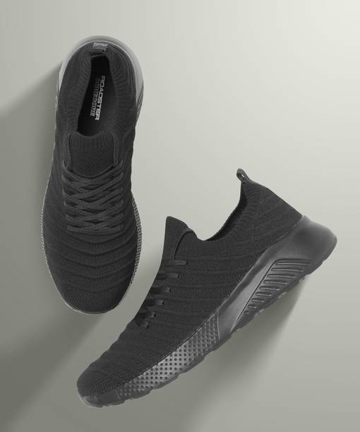 Men Black Solid Sneakers Sneakers For Men