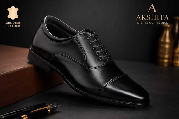 Men's Black Formal Oxford Shoes | Premium Lace-Up Office Wear | Cushioned Insole Oxford For Men