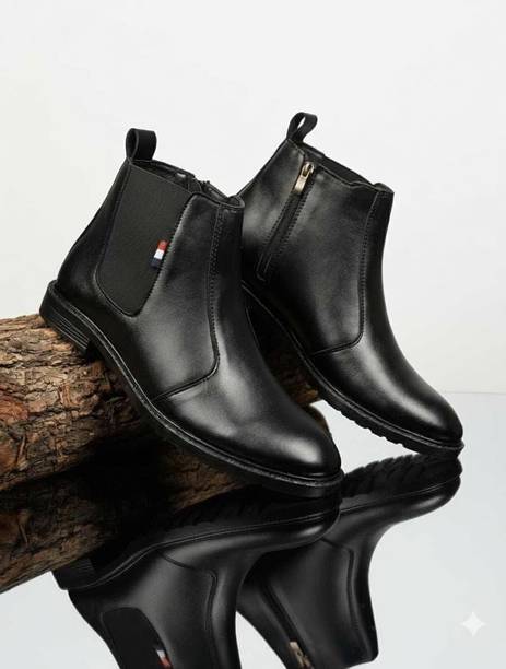 Next Fashion Synthetic Leather Walking Outdoor Slip On Zip Chelsea Boots Boots For Men