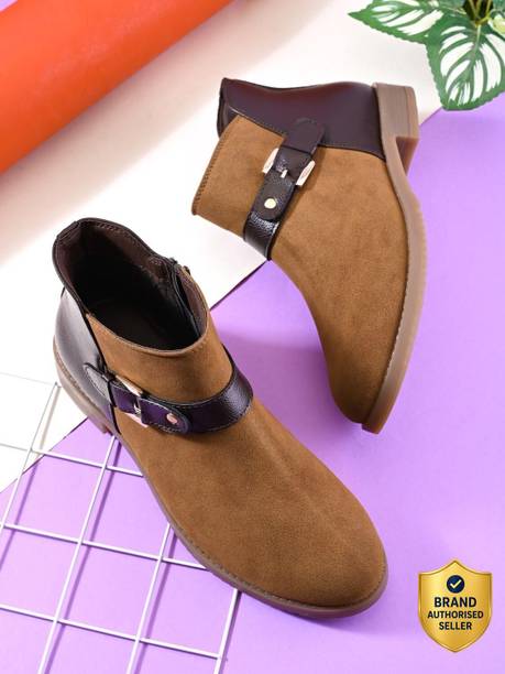 Colorblock Slipon Comfortwear Chelsea Ankle Boots | All Season Boots For Women