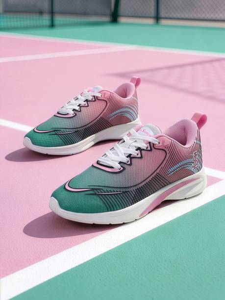 Women's Blossom Pink Lightweight Lace-Up Sport Shoes, The Athleisure Series Sneakers For Women