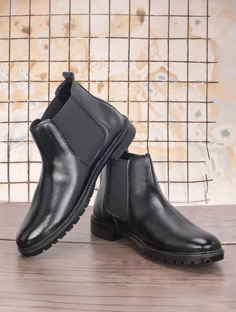 Black Boots For Men And Synthetic Leather For Shoes Boots For Men
