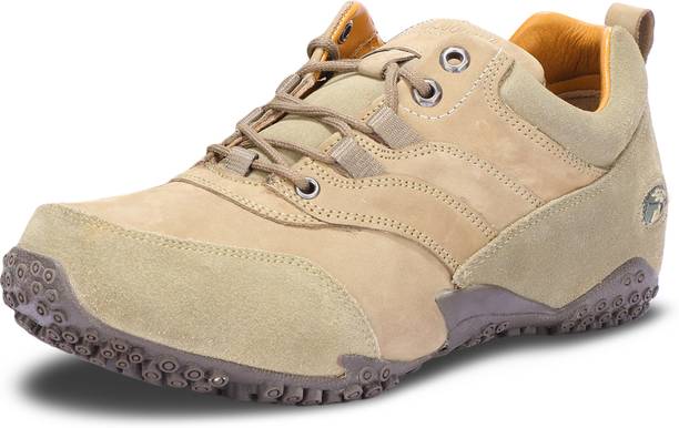 WOODLAND Lace Up Lightweight Breathable Comfortable Daily Use Casuals For Men Khaki , 8