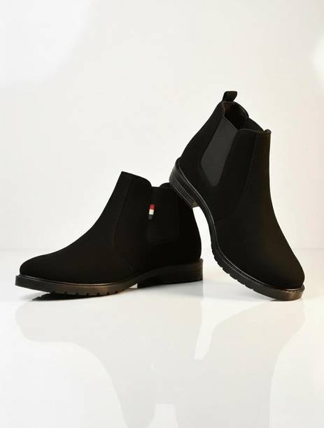 Red leven Suide Leather Walking Outdoor Slip On Chelsea Boots Boots For Men