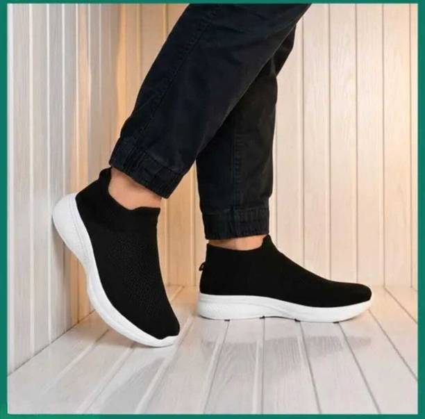 Men's Black Slip-On Walking Shoes | Lightweight Casual Shoes for Daily Wear Casuals For Men