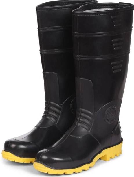 DUCKBACK Men's Black PVC Industrial Purpose Super Safety/Welsafe Gum Boots Boots For Men