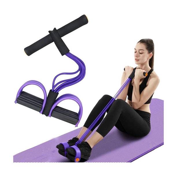Trex Sports 4-Tube Pedal Pull Reducer | Yoga Resistance Band Puller for Full Body Workout Ab Exerciser