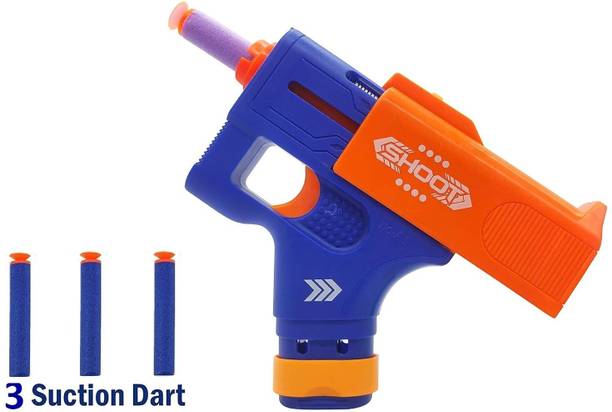 teezy Mini Soft Blaster Shooting Gun Toy with 3 Foam Bullets (Multicolor)-BV02 Guns & Darts