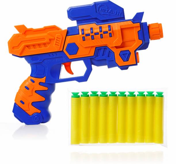 333MART Plastic Toy Gun for Kids, Soft Bullet Gun with 10 Soft Foam Bullets Darts & Plastic Bullets