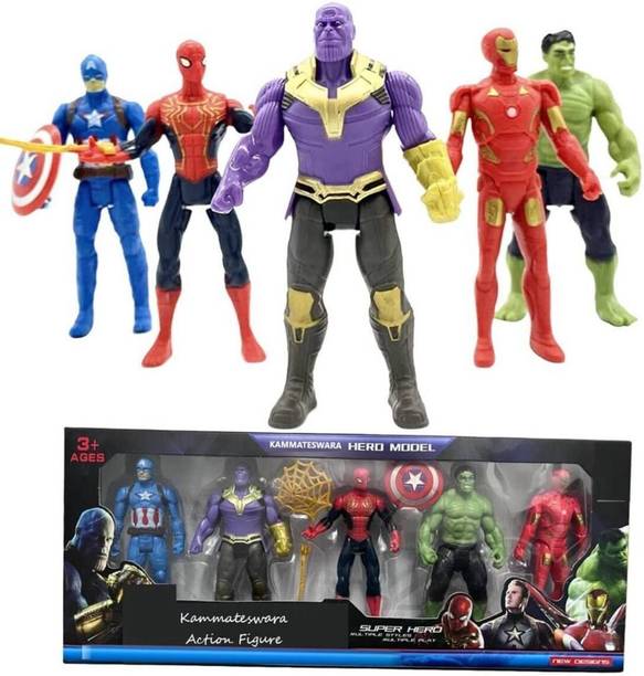 Xcillince Toys KAMMATESWARA Action Figure Toy Set in Action Toy for Kids (Set of 5 Superheroes)