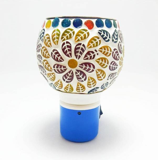 PeepalComm Kapoor Dani/Aroma Oil Burner Cum Lamp with Switch to Toggle in Burner and Lamp1 Aroma Oil, Diffuser Plug In Electric Kapoor Dani/Aroma Oil Burner Cum Lamp with Switch to Toggle Between Burner and Lamp With 1 High Scented Aroma Oil Of 10 Ml ( Color Pattern Design may Assorted Shipped As Per Availablity)