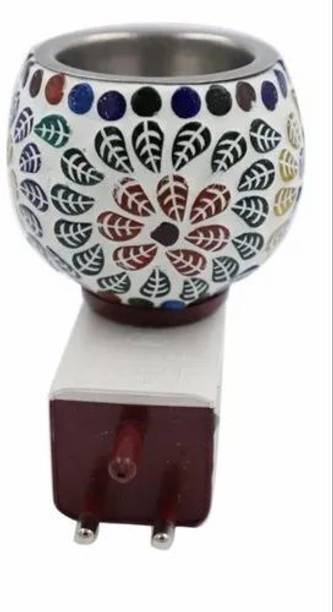 PeepalComm Electric Kapoor Dani Lamp with Switch to Toggle Between Burner and Lamp With_E 1 Aroma Oil, Diffuser Electric Kapoor Dani Oil Burner Lamp with Switch to Toggle Between Burner and Lamp With 1 High Scented Oil Of 10 Ml ( Color Pattern Design may Assorted Shipped As Per Availablity) E F