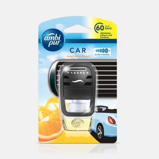 Ambipur Sweet Citrus and Zest Car Freshener Starter Kit Car Freshener Diffuser Sweet Citrus and Zest Car Freshener Starter Kit