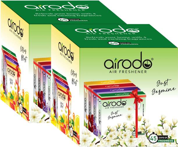 AIRODO Magic Rose, Citrus Blosy, Just Jasmine, Lovely Lavender Blocks Air Freshener Blocks For Bathroom And Toilet | 24H Protection