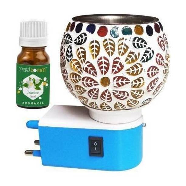 peepalcomm Aroma Diffuser/Kapoor Dani Cum Night Lamp,1Oil ( pattern Design can Be change) Aroma Oil, Diffuser PP-kapoor Dhani Cum night lamp