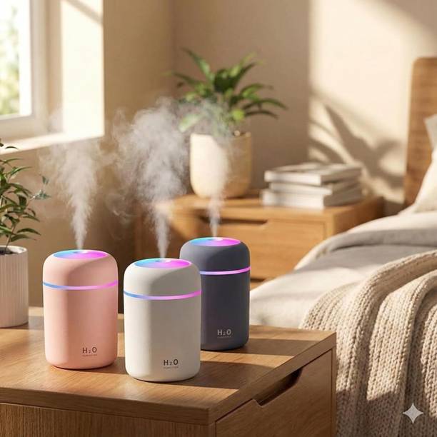 PINOPZA Ultrasonic Humidifier Oil Aroma Diffuser with Colorful LED Ambient Light Portable Room Air Purifier
