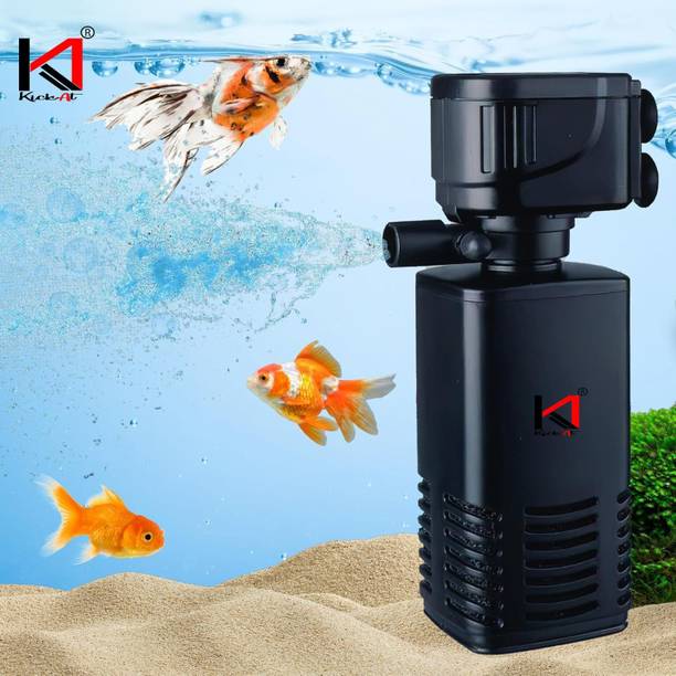 kickAt Premium Aquarium Filter Pump 1000L/H 4 in 1 High Power Oxygen Filteration System Power Aquarium Filter