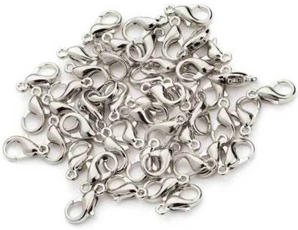 नवजय Silver Lobster Clasp,Fish Hook Jewelry Making Art Craft Lobster Finding 25 Piece