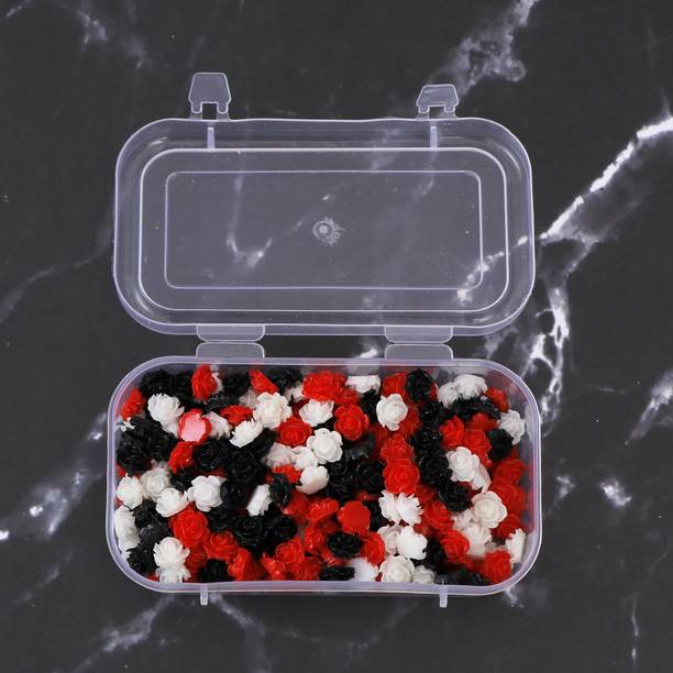navjai Flower Plastic Pastable Beads Jewellery Findings Art&Craft Making 6MM 50Pcs