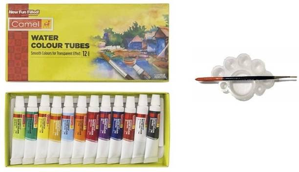 Camlin Water Colour Tube 5Ml 12 Shade With Tray BrushNew