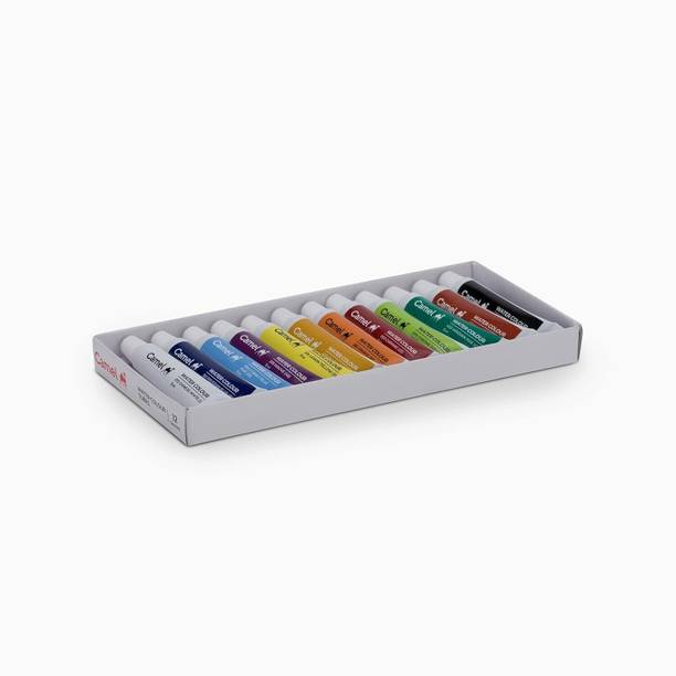 Camlin Student Water Color Tube - 5ml Each, 12 Shades With Eracer EraserNew