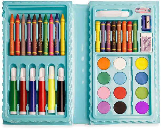 Radhy Selling 42 Colour set Box with Colour Pencil, Crayons, Water Colour, Sketch Pens round Shaped Color Pencils