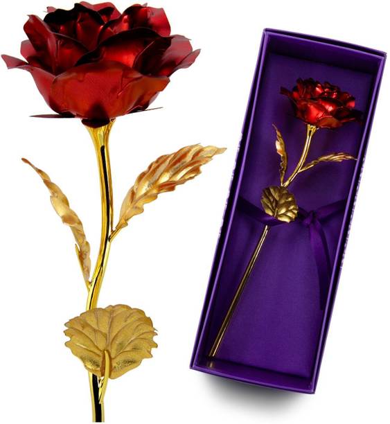 ASHIRWAD Artificial Red Rose with Love Stand – Without Blue Box Red Rose Artificial Flower