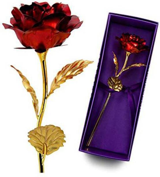 ASHIRWAD Artificial Red Rose with Love Stand – Without Gift Box Red Rose Artificial Flower