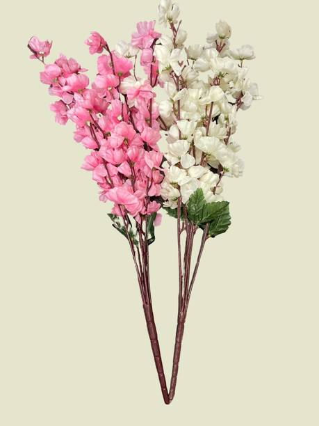 well art gallery Pink, White Cherry Blossom Artificial Flower