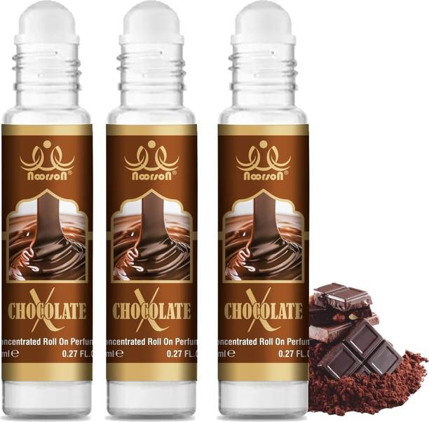 Noorson X Chocolate Perfume for Unisex Natural Attar 8 ML Each PACK OF 3 Herbal Attar
