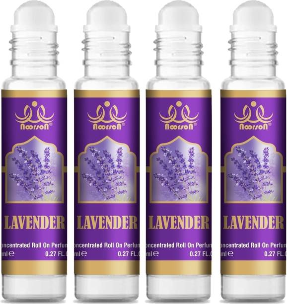 Noorson Lavender Attar Perfume for Unisex Natural Long Lasting Attar 8 ML Each PACK OF 4 Floral Attar