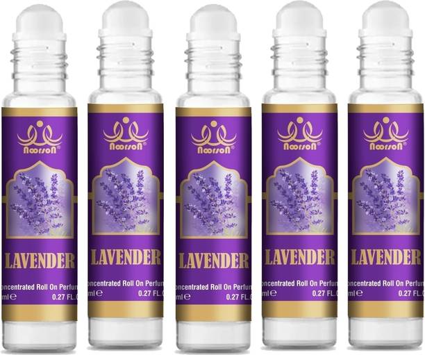 Noorson Lavender Attar Perfume for Unisex Natural Long Lasting Attar 8 ML Each PACK OF 5 Floral Attar