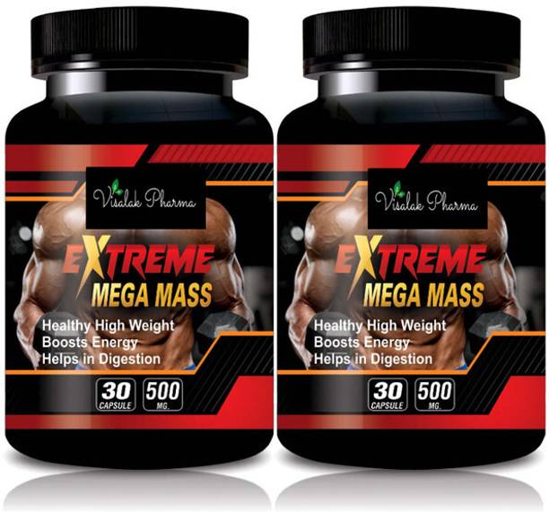 visalak pharma Extreme Mega Mass Capsules Weight Gainer Products Protein Supplement (pack-2)