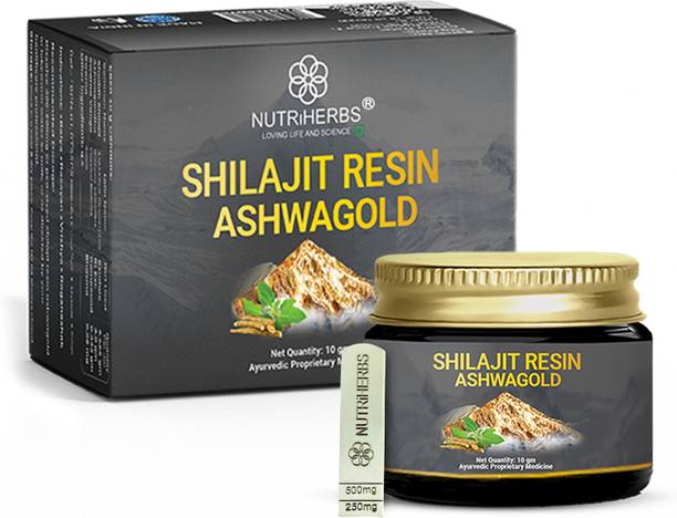 Nutriherbs Shilajit Resin Gold with Ashwagandha (Ashwagold) for Stress Relief & Stamina